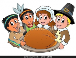 Thanksgiving pilgrim theme 3 stock vector