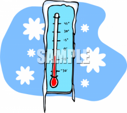 Weather Clip Art Picture of a Thermometer Showing 20 Below Zero