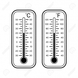 Thermometer Black And White Clipart Flat Celiu Linear ...