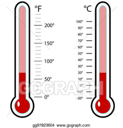 Stock Illustration - Thermometer celsius and fahrenheit ...