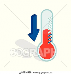 Vector Art - Thermometer with low temperature icon. EPS ...