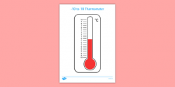 Minus 10 to 10 Thermometer - minus 10, 10, thermometer ...