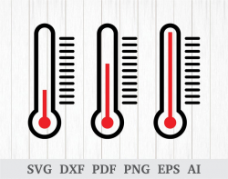 Thermometer svg, Thermometer Clipart, Thermometer Vector, Temperature svg,  Doctor svg, cricut & silhouette, vinyl, dxf, ai, pdf, png, eps
