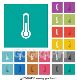 EPS Illustration - Thermometer square flat multi colored ...