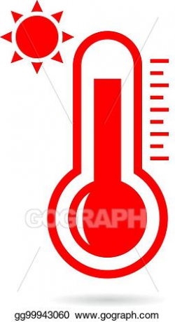 Vector Clipart - Hot weather thermometer icon. Vector ...
