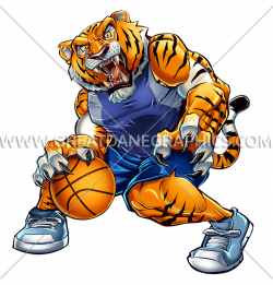Basketball Tiger | Production Ready Artwork for T-Shirt Printing