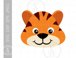 Tiger SVG | Tiger Clipart | Tiger Cut File for Cricut | Baby Tiger Svg Jpg  Eps Pdf Png SC615