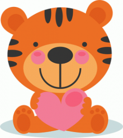 Valentine tiger | animals clipart | Clip art, Cute clipart ...