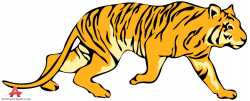 Walking Tiger Colored Drawing Clipart - Clip Art Library