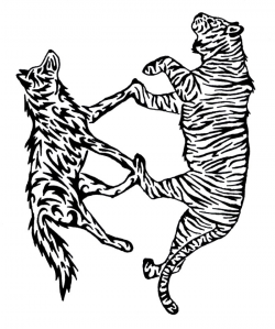 Wolf and Tiger Tattoo by Vargablod on Clipart library - Clip ...