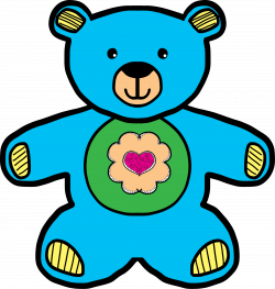Clipart - Blue Teddy Bear