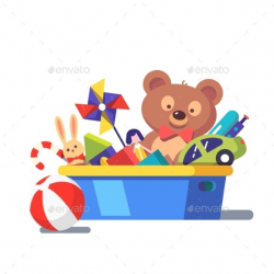 Kids Toy Box Full of Toys | Fonts-logos-icons | Kids toy ...