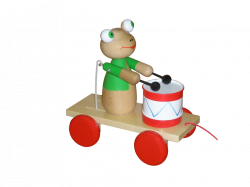 Wooden Pull Along Frog With Drum - Molly | Drums, Frogs and Wooden toys