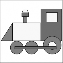 Clip Art: Basic Shapes: Train Grayscale I abcteach.com ...