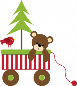 CHRISTMAS TEDDY BEAR AND WAGON CLIP ART | Minus | Pinterest ...