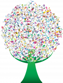 Clipart - Prismatic Green Abstract Tree 3 No Background
