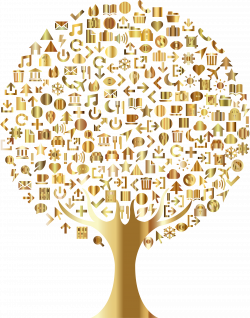 Clipart - Abstract Icons Tree Gold
