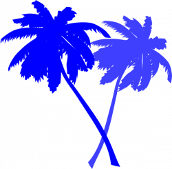 Palm Trees-blue Clip Art at Clker.com - vector clip art online ...