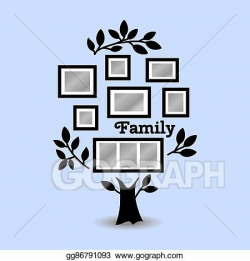 Vector Art - Memories tree with frames. Clipart Drawing ...