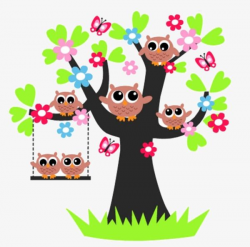 Cartoon Tree Owl, Tree Clipart, Owl Clipart, Cartoon Clipart ...