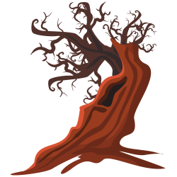 Tree clipart horror - Pencil and in color tree clipart horror