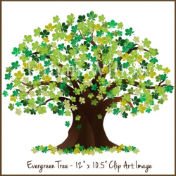 Evergreen Clipart Tree, Tree Graphic, Green Tree, Oak Tree ...