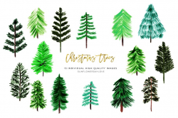 Conifers Trees clip art Christmas