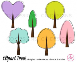 Cute Clipart Trees Abstract Clipart Trees Colorful Tree ...