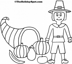 Coloring book and Pictures to Color for Thanksgiving Day