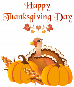 Happy Thanksgiving Day with Turkey PNG Clip Art Image | Gallery ...