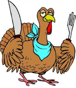 Turkey With Knife And Fork Funny Clip Art