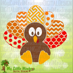 Multi-Pattern Baby Turkey Thanksgiving Design Digital ...