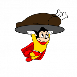 Mighty Mouse carrying a roasted turkey by MarcosPower1996 on DeviantArt