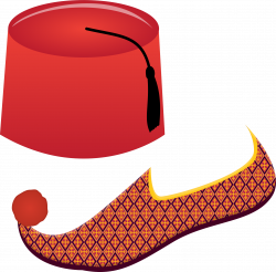 Clipart - Fez and Turkish Shoe