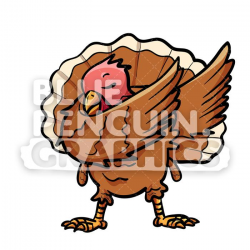 Dabbing Turkey Vector Cartoon Clipart Illustration