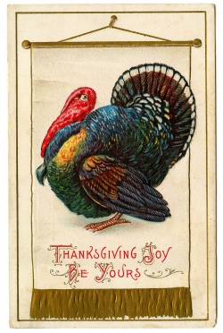 Vintage Thanksgiving Clip Art - Colorful Turkey - The ...