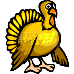 A Brown and Golden Turkey clipart. Royalty-free clipart # 145415