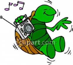 Cartoon Dancing Turtle - Royalty Free Clipart Picture