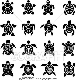 Vector Stock - Turtle logo top view icons set, simple style ...