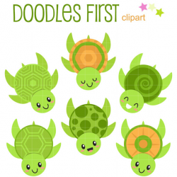 Cute Sea Turtles Digital Clip Art for Scrapbooking Card ...