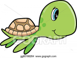EPS Vector - Cute happy summer sea turtle animal. Stock ...