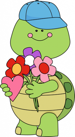 Cute Valentine's Day turtle with flowers. | Valentine's Day ...