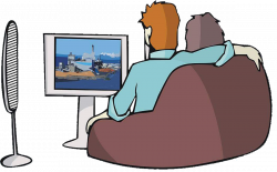 Television Drawing Cartoon Illustration - Husband and wife watch TV ...