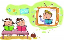 Student Learning Child Cartoon - Watch TV to learn English 1000*631 ...