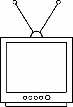 Simple Television Lineart - Free Clip Art