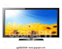 Clip Art - Flat screen tv. Stock Illustration gg58220558 ...