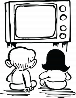 28+ Collection of Watching Television Clipart Black And White | High ...