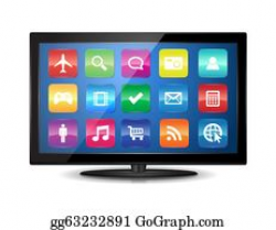 Smart Tv Clip Art - Royalty Free - GoGraph
