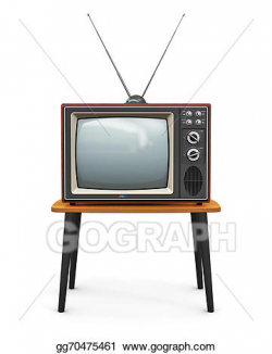 Stock Illustration - Old tv. Clipart Drawing gg70475461 ...