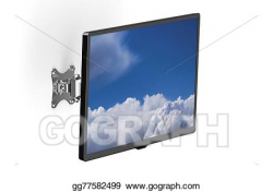 Stock Illustrations - Tv set with tv wall mount . Stock ...